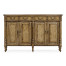 Casual Double Narrow Medium Driftwood Cabinet with Twin Cupboards
