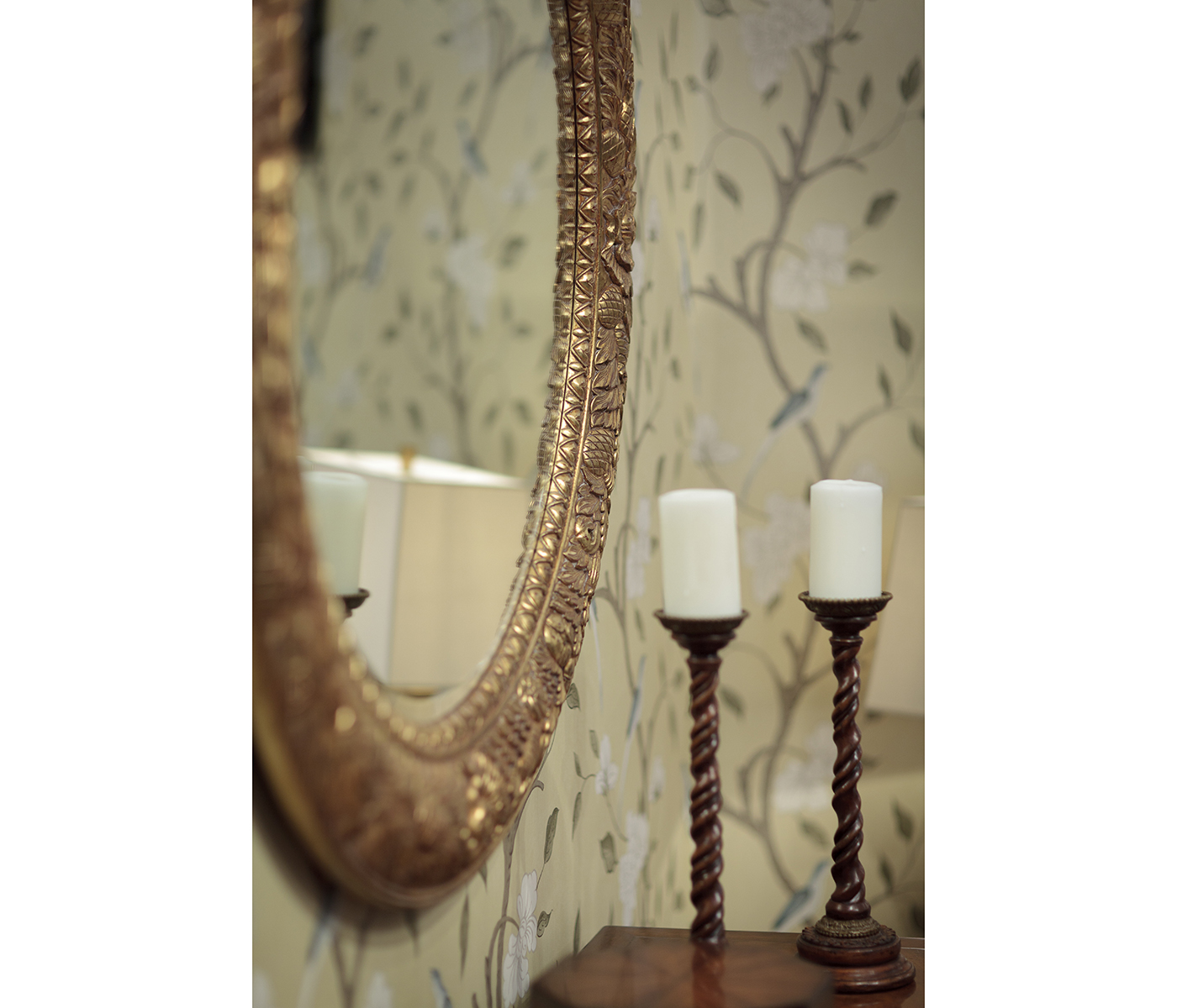 Pair of Barley Twist Walnut Candlesticks