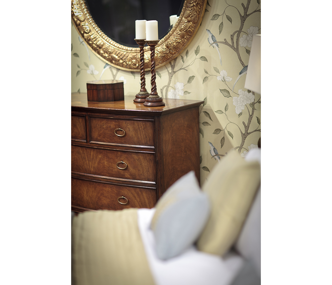 Pair of Barley Twist Walnut Candlesticks