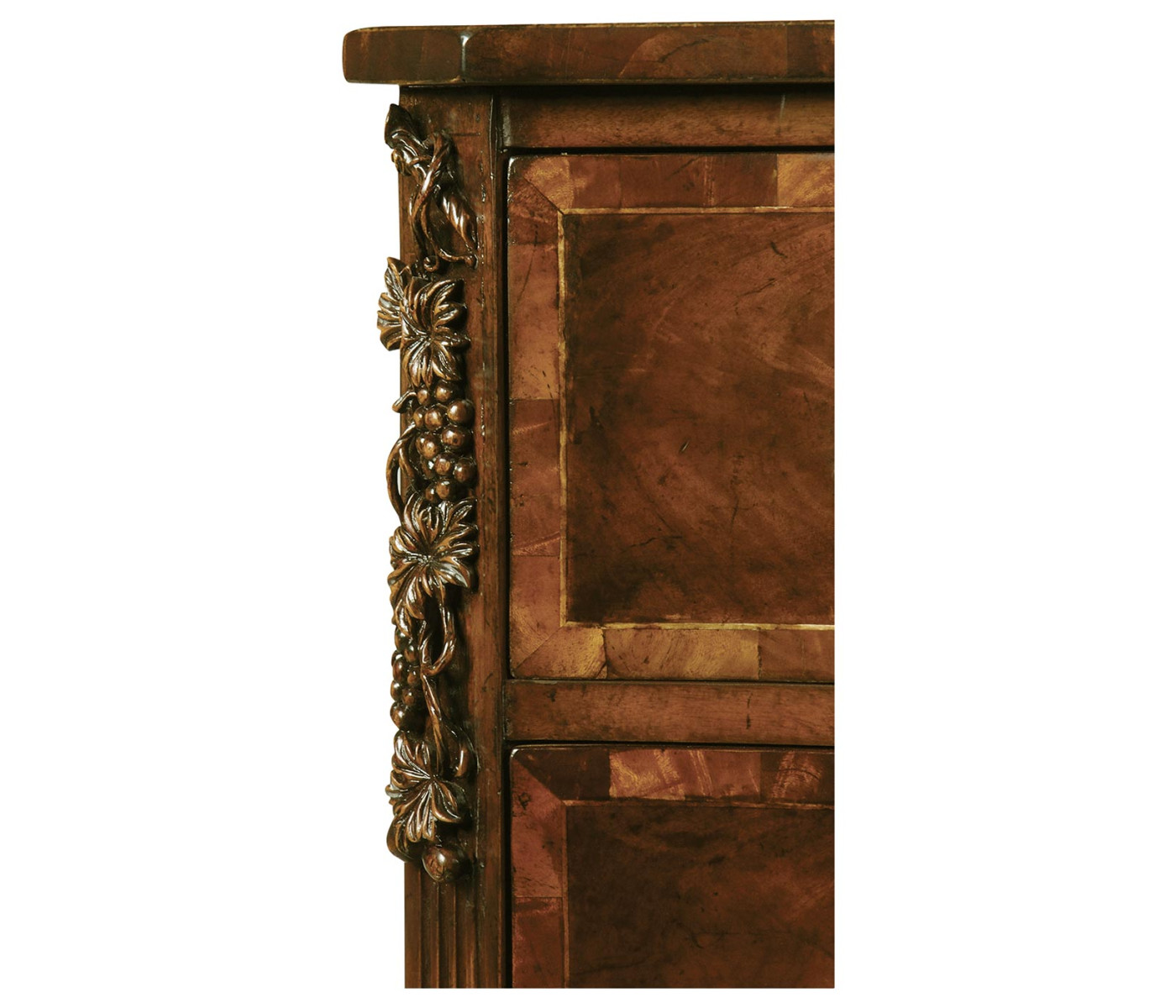 Mahogany and Oyster Serpentine Chest