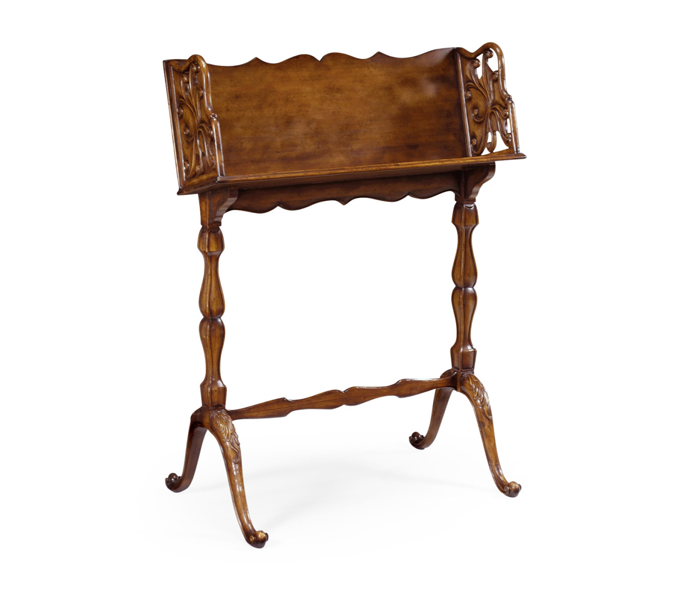 Victorian Walnut Floor Standing Book Trough