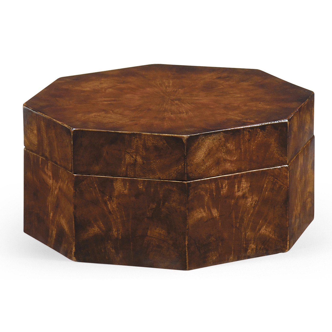 Octagonal Mahogany Crotch Veneer Box