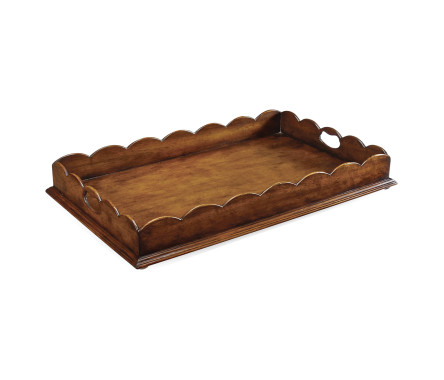 Scalloped Edge Walnut Tray