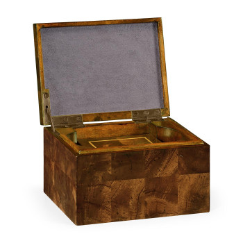 Rectangular Patchwork Mahogany Drink Coasters Box