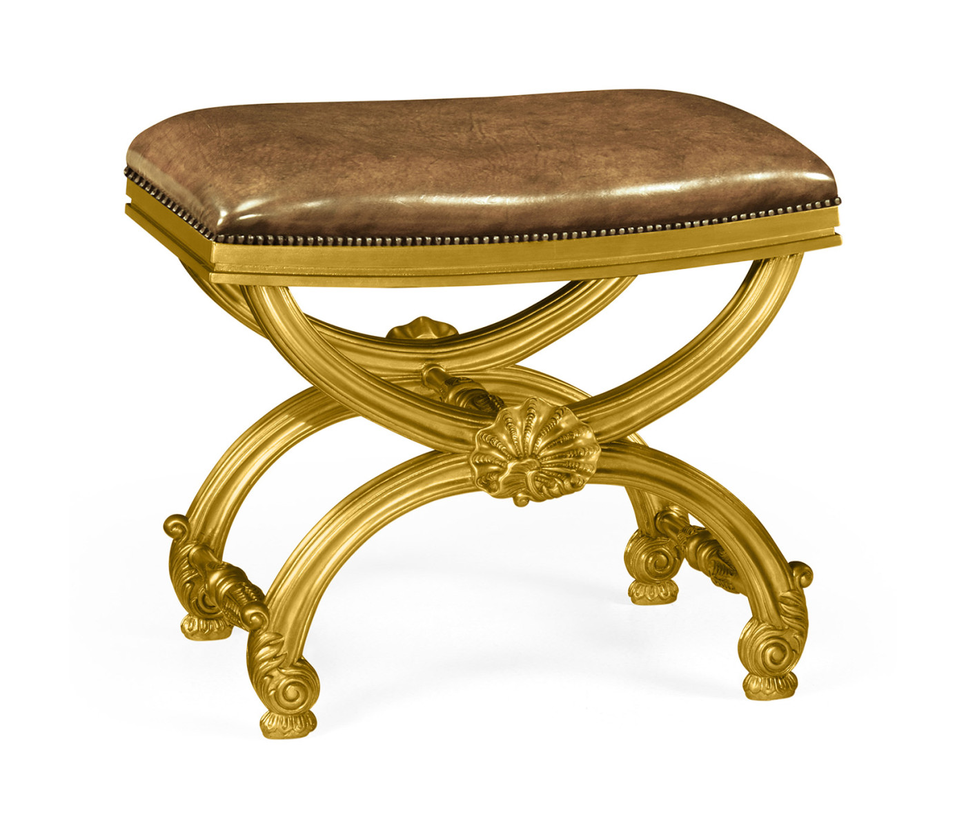 Gilded Footstool with Shell Decoration