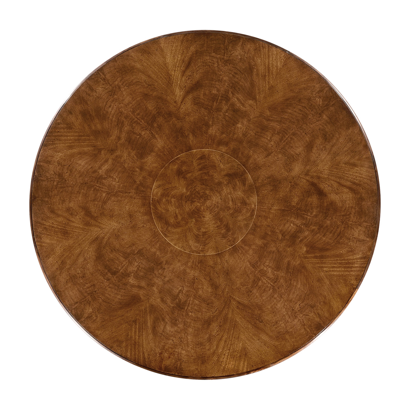Walnut Extending Circular Dining Table with Storage Cabinet for Leaves 66