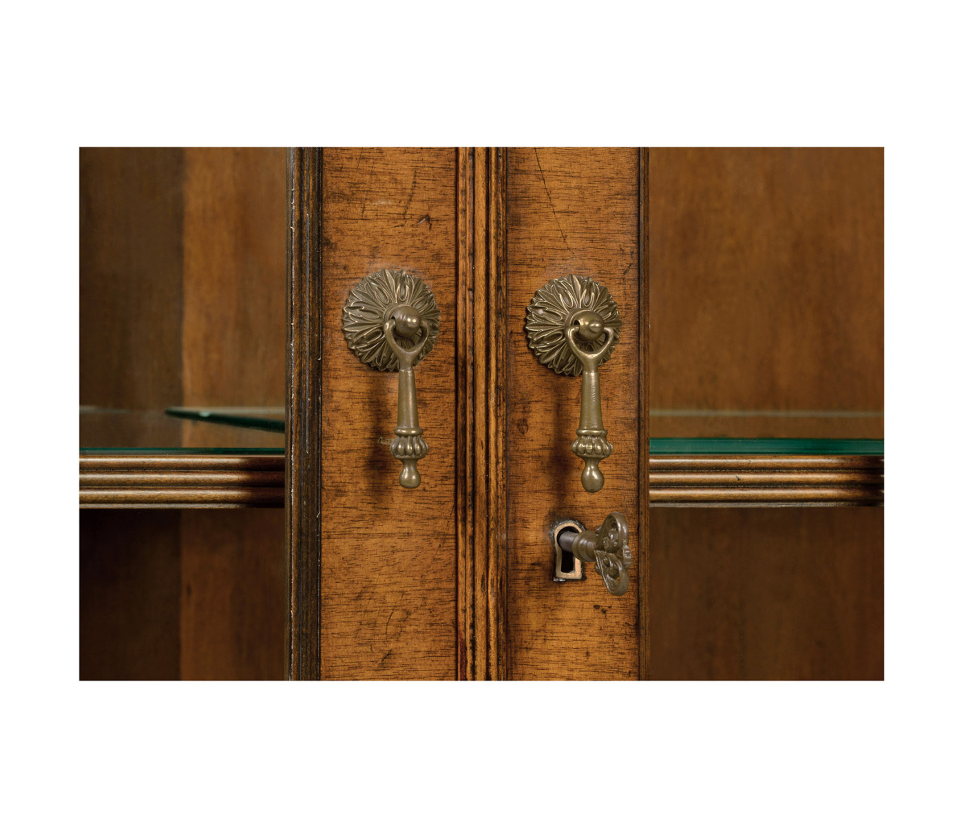 Glazed Walnut Display Cabinet
