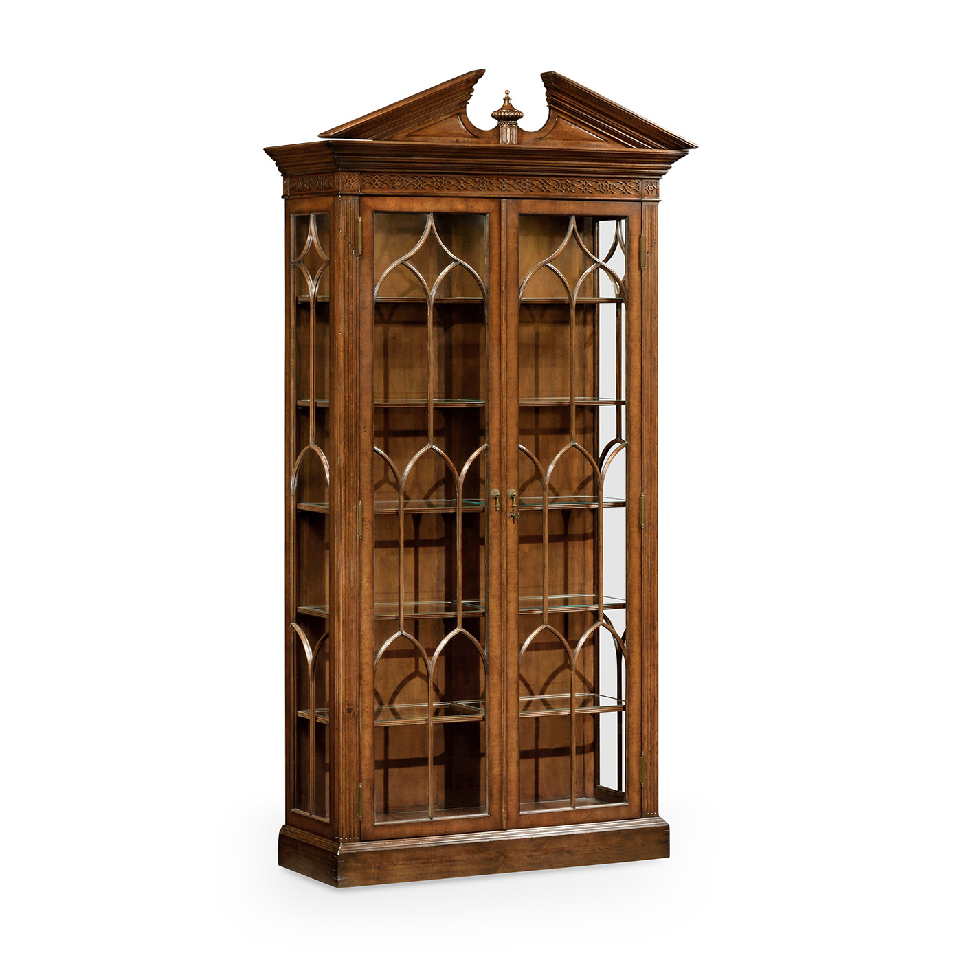 Glazed Walnut Display Cabinet