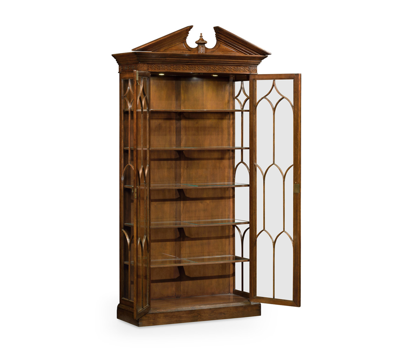 Glazed Walnut Display Cabinet
