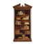 Walnut Open Bookcase with Pediment