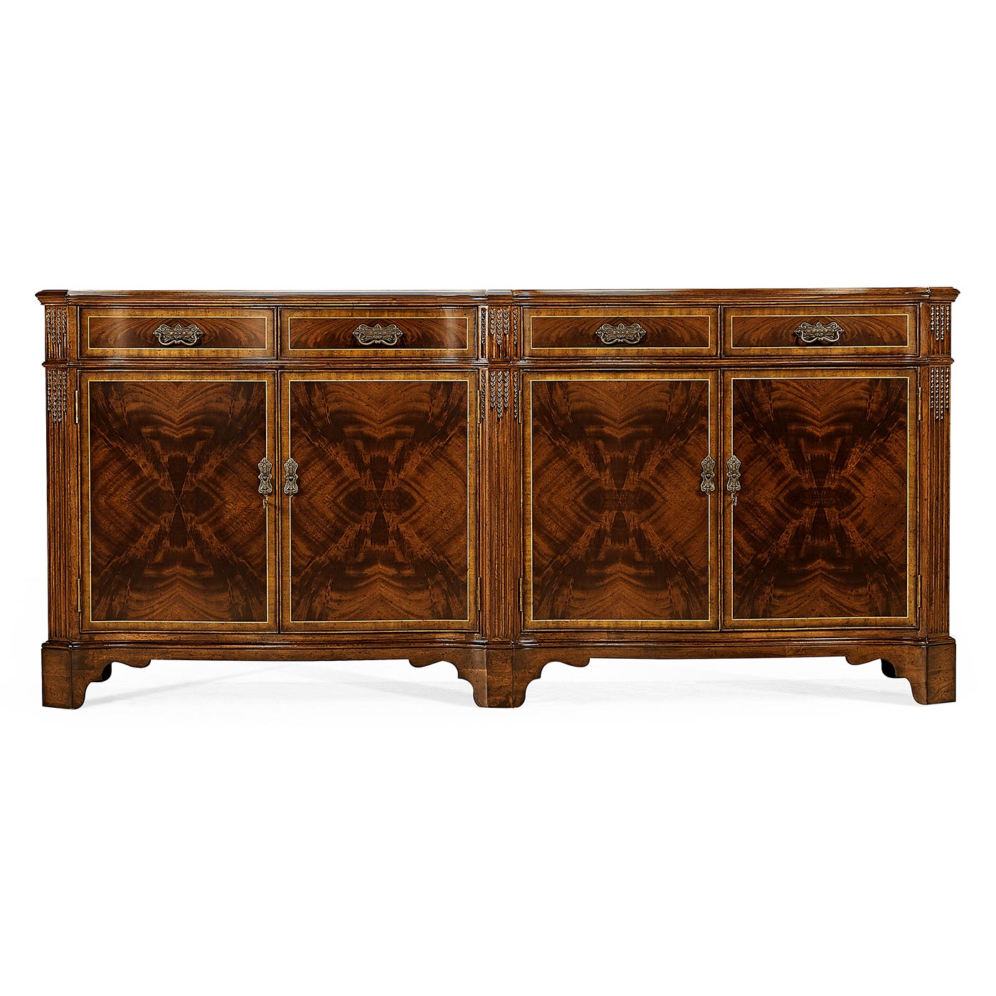 Mahogany Double Serpentine Sideboard