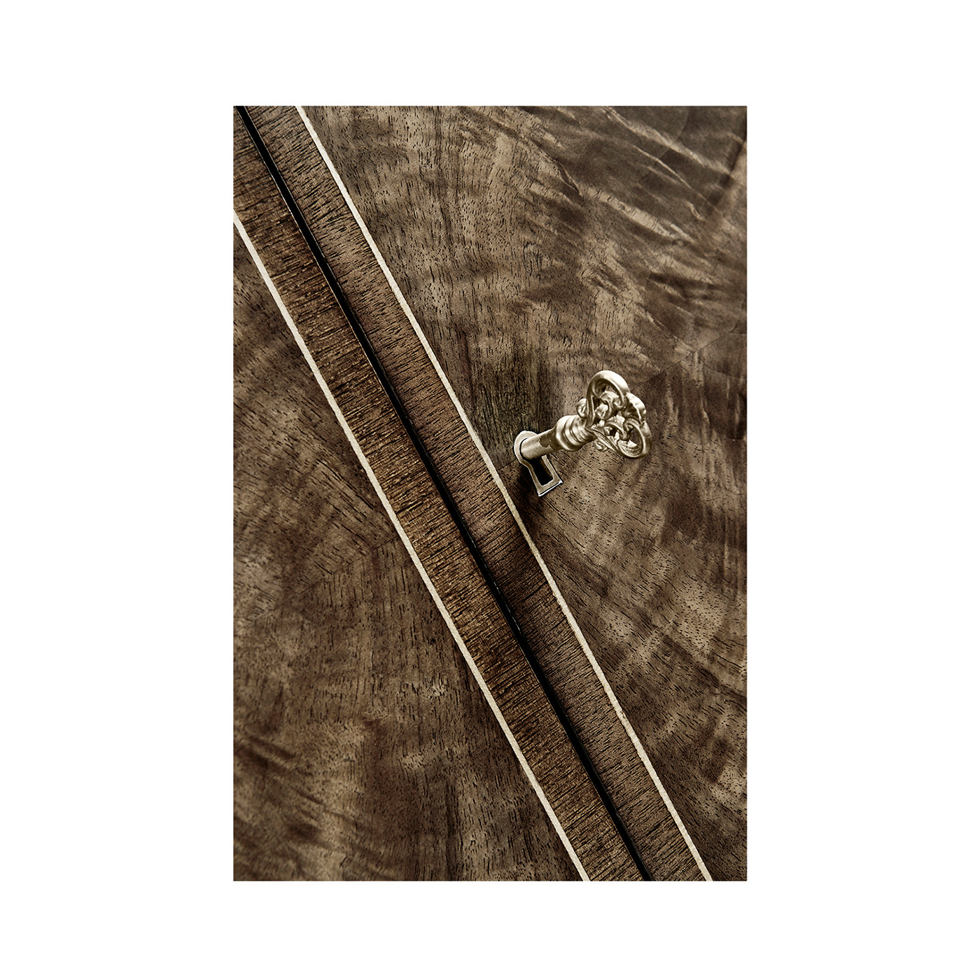 Bleached Mahogany Bedside Table with Brass Gallery