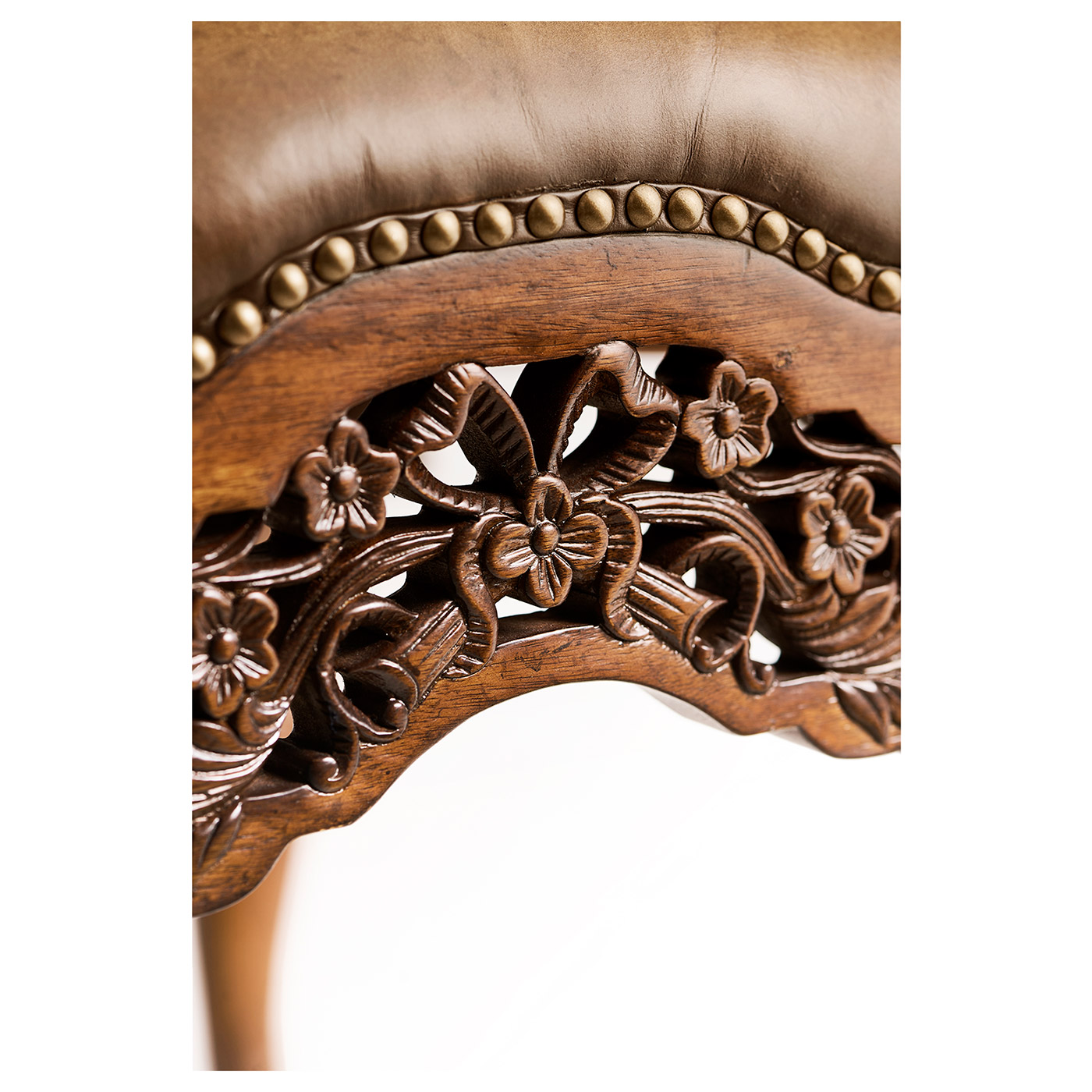 Carved & Pierced Walnut Footstool