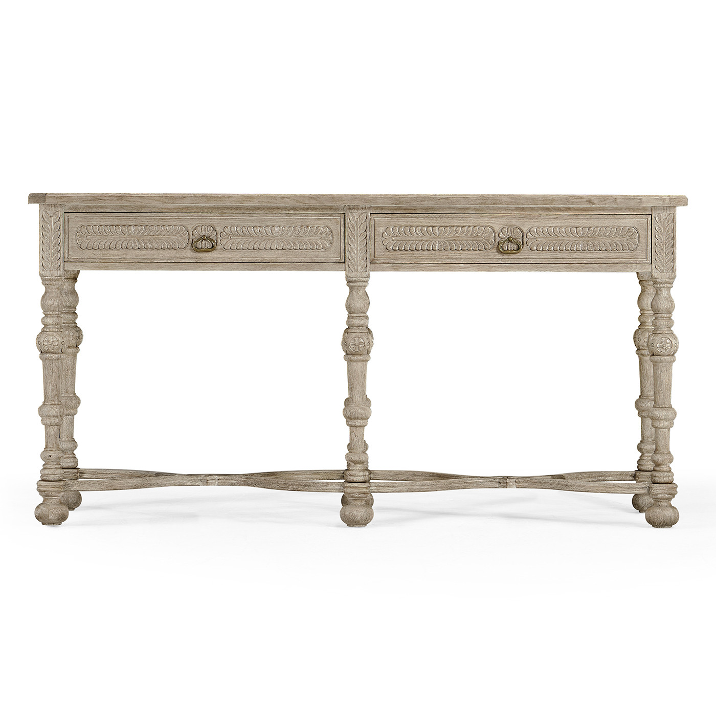 Chip Carved Grey Oak Console