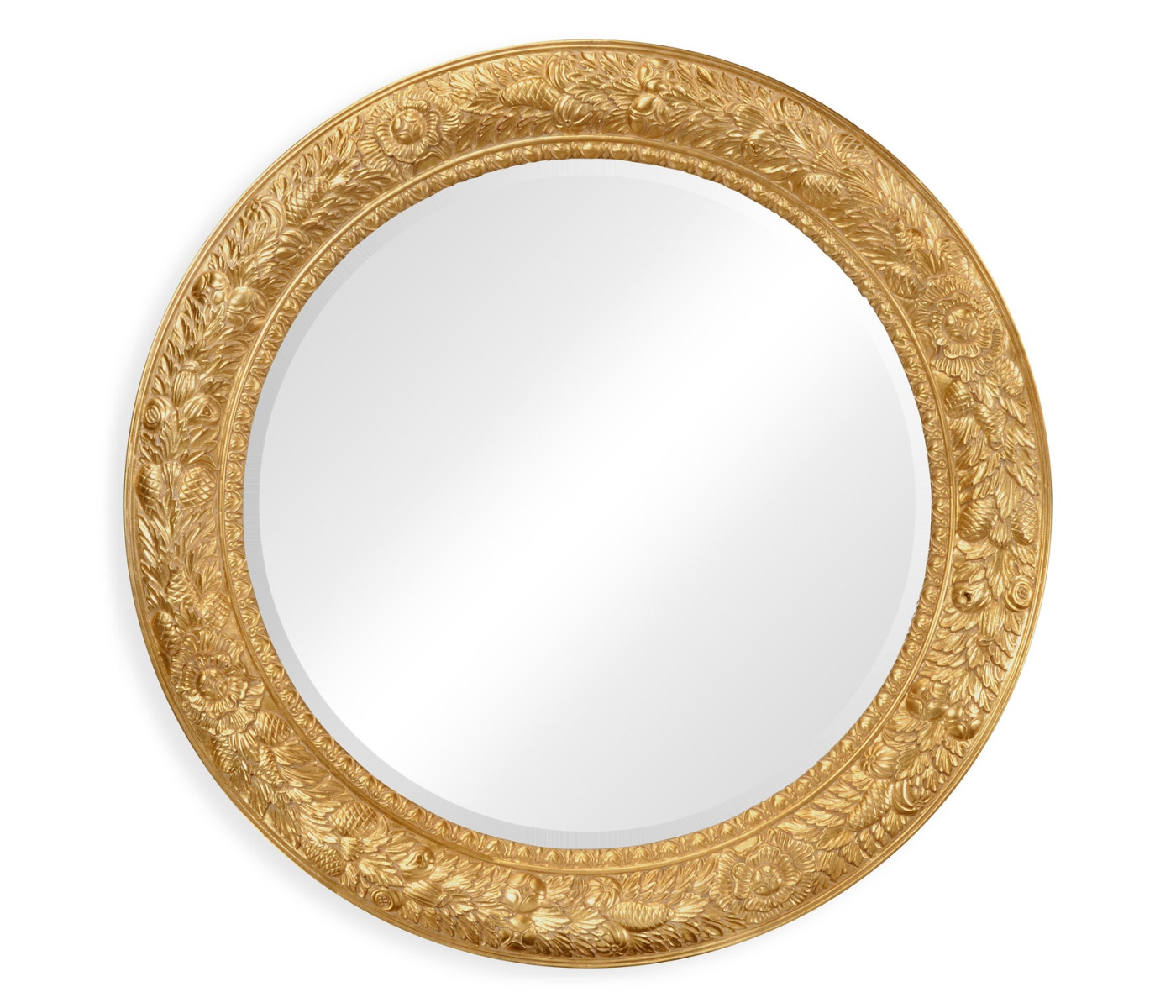 Large circular gilded mirror