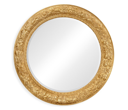 Large circular gilded mirror