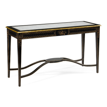 Black & églomisé console