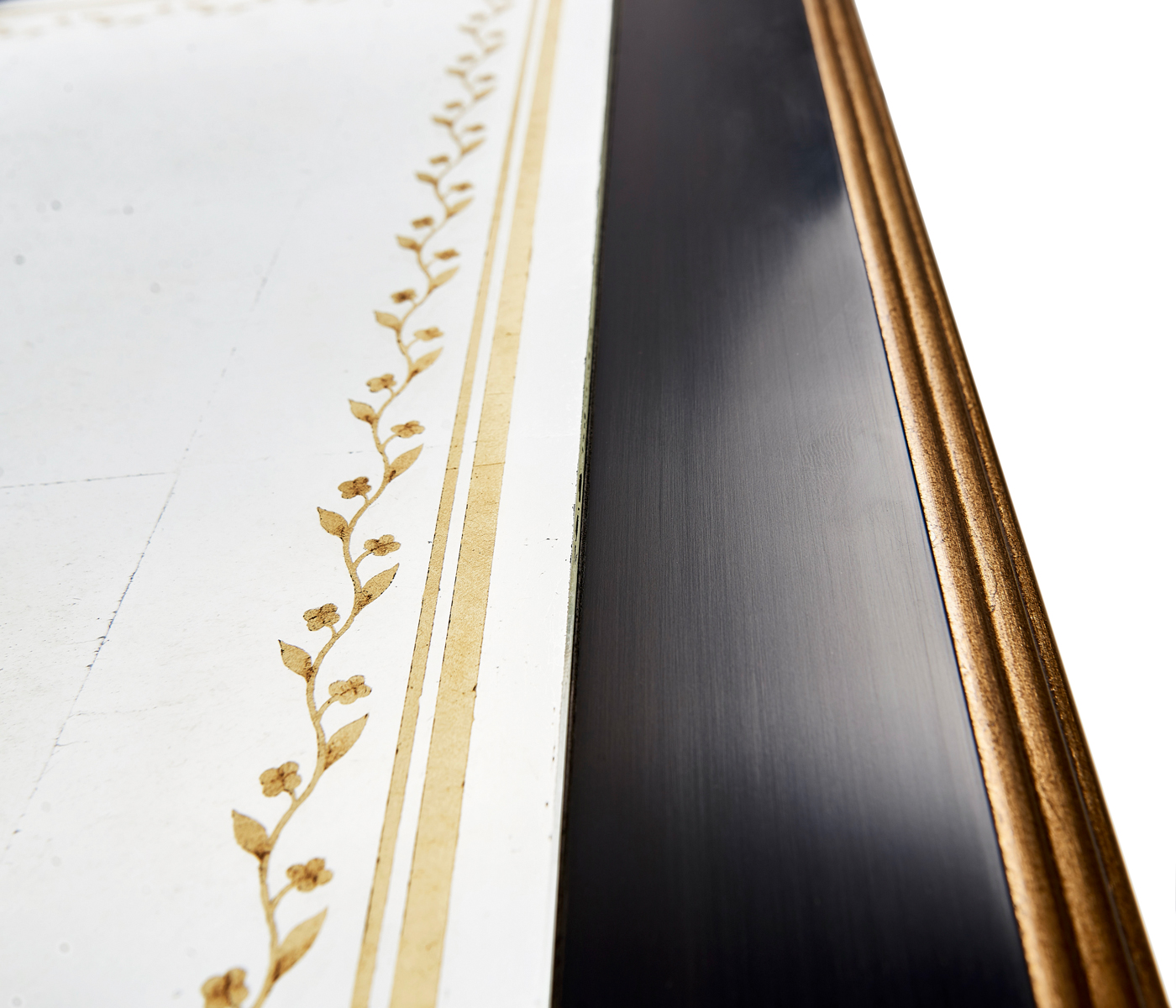 Black & Églomisé Square Side Table