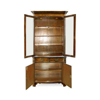 Serpentine Walnut China Cabinet