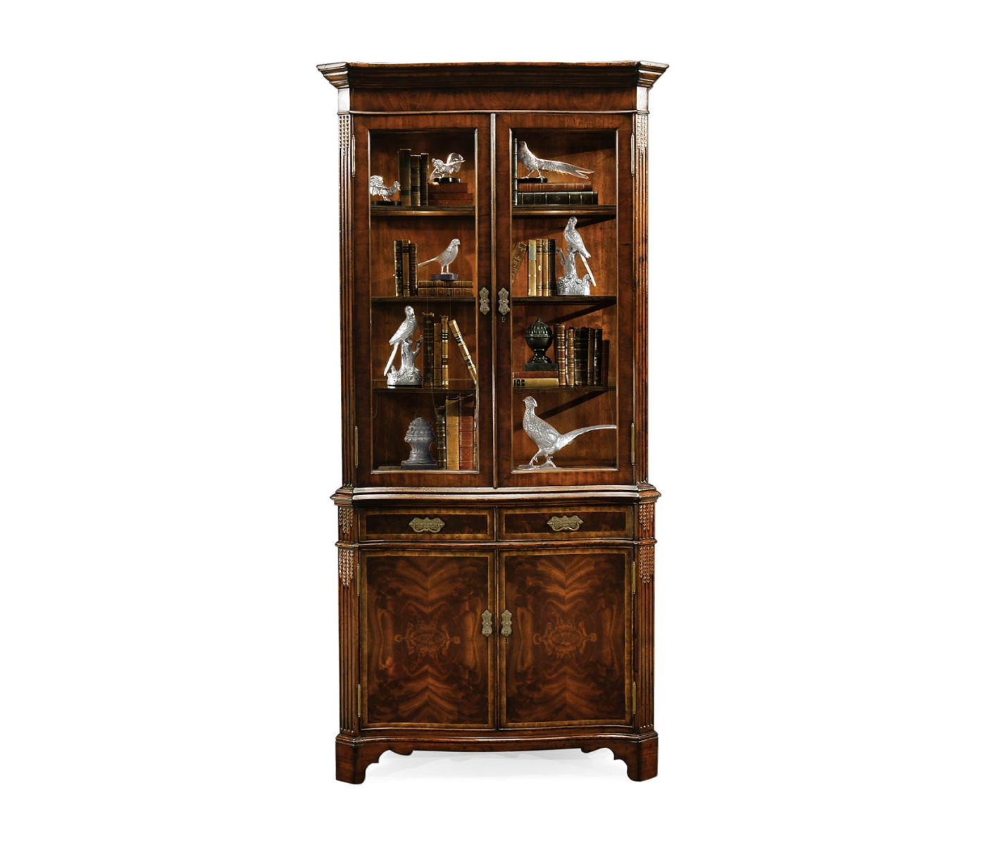 Serpentine Mahogany China Cabinet