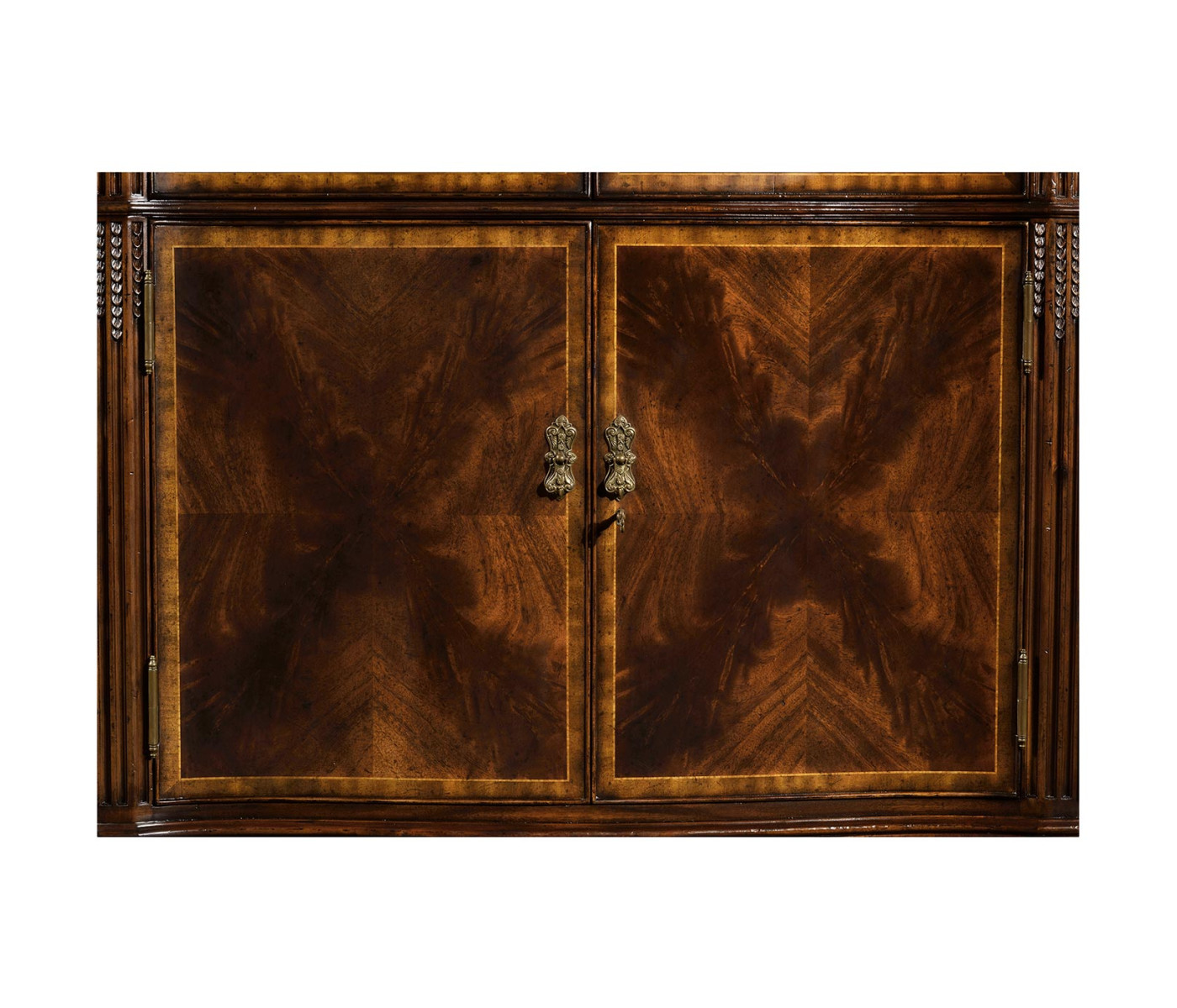 Serpentine Architrave Mahogany China Cabinet