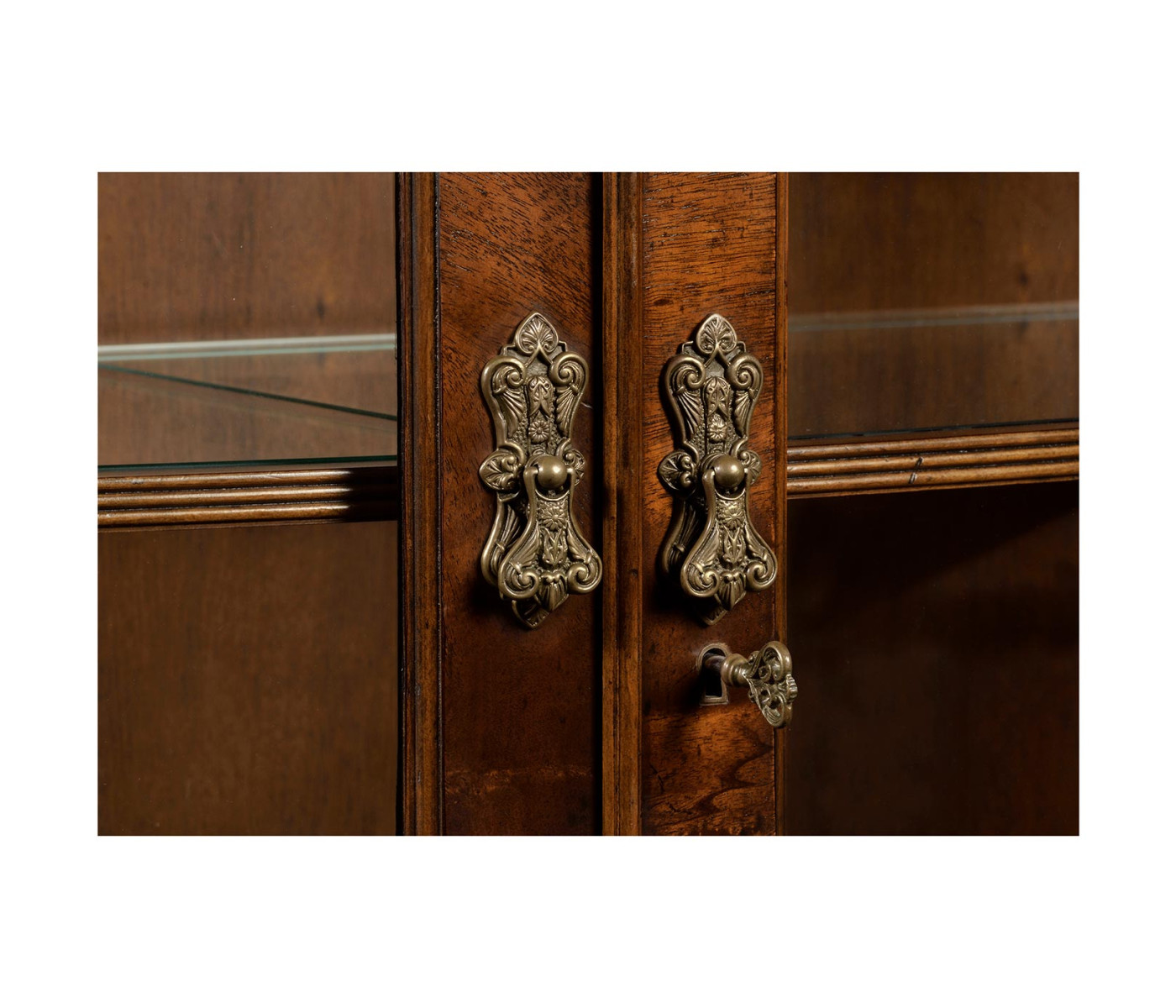 Serpentine Architrave Mahogany China Cabinet