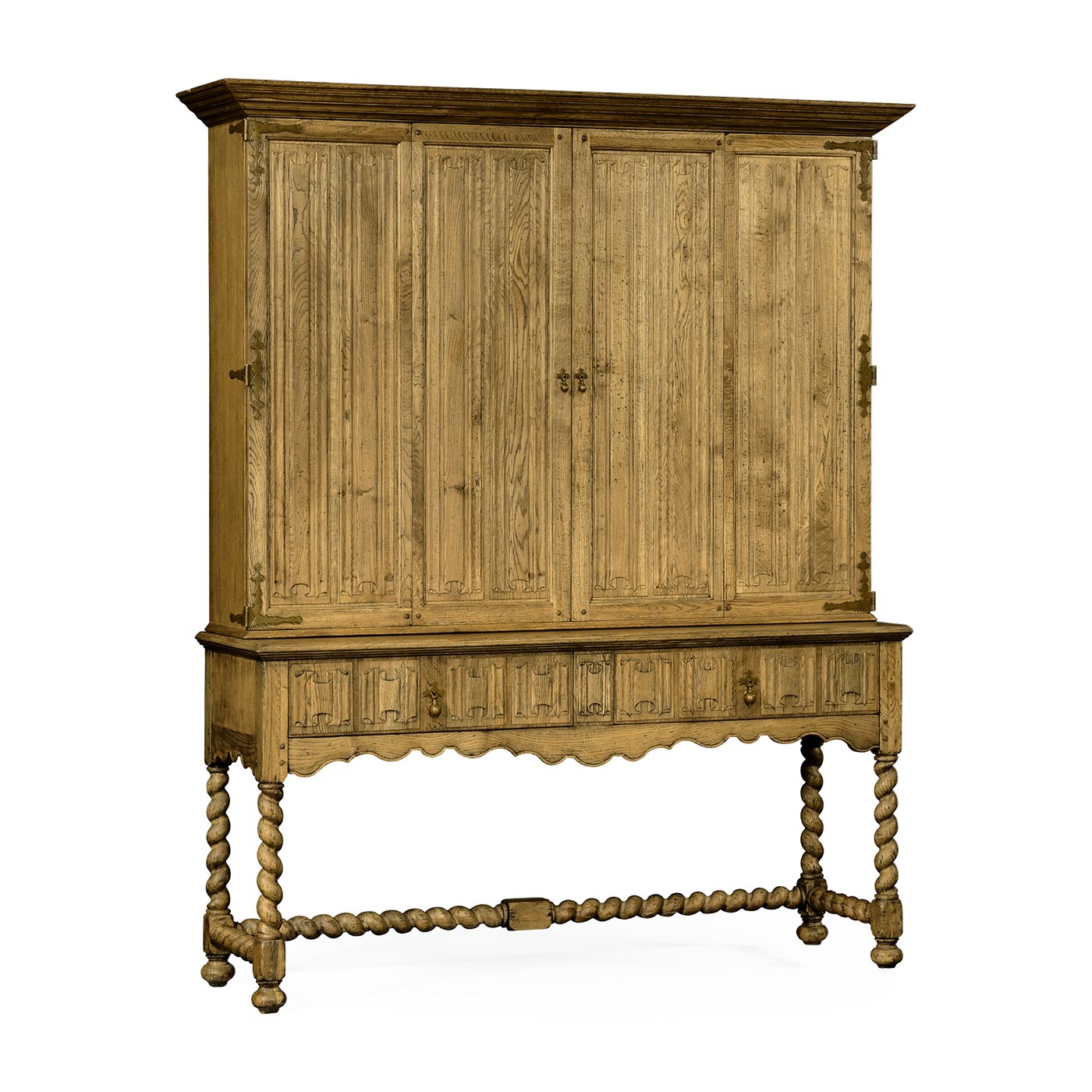 Elizabethan Style Natural Oak TV Cabinet