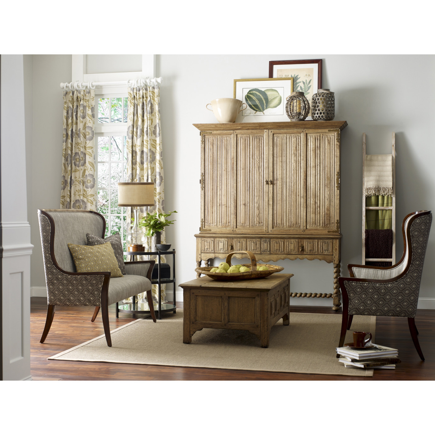 Elizabethan Style Dark Oak TV Cabinet