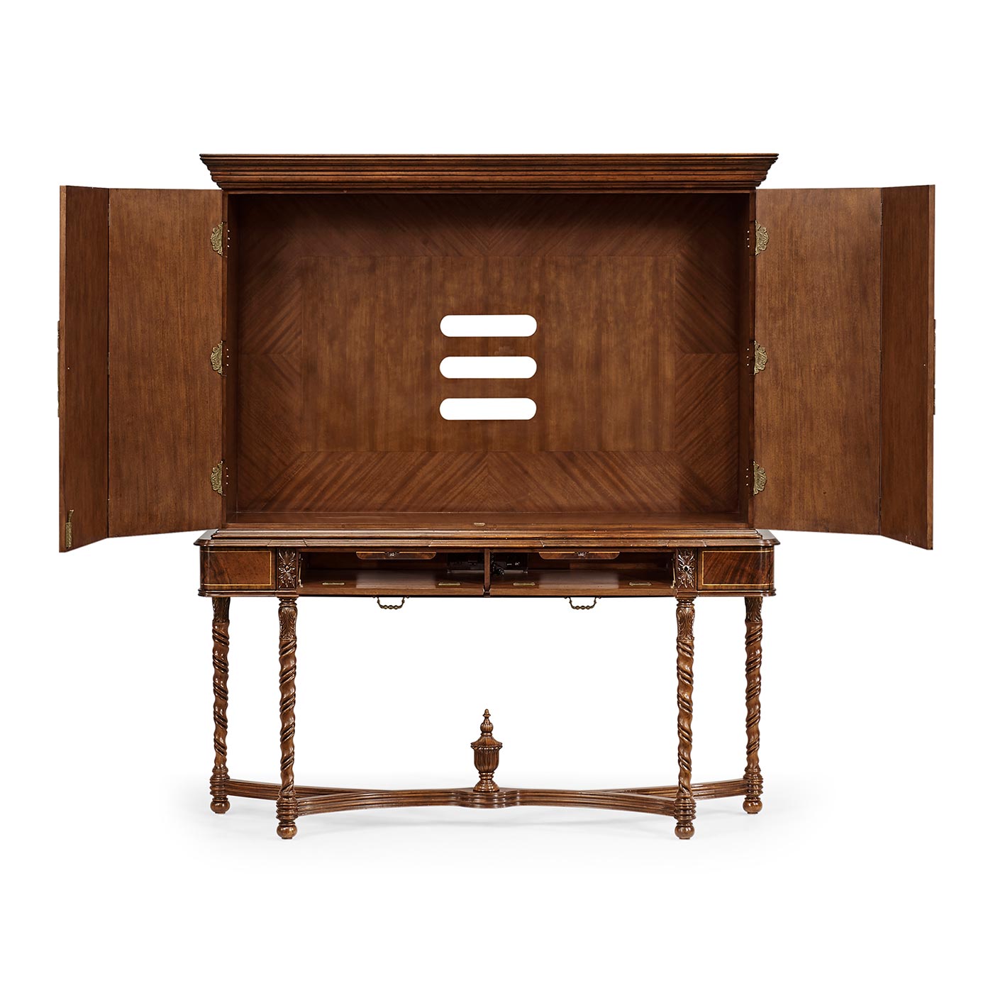 Mahogany Panelled Door TV Cabinet