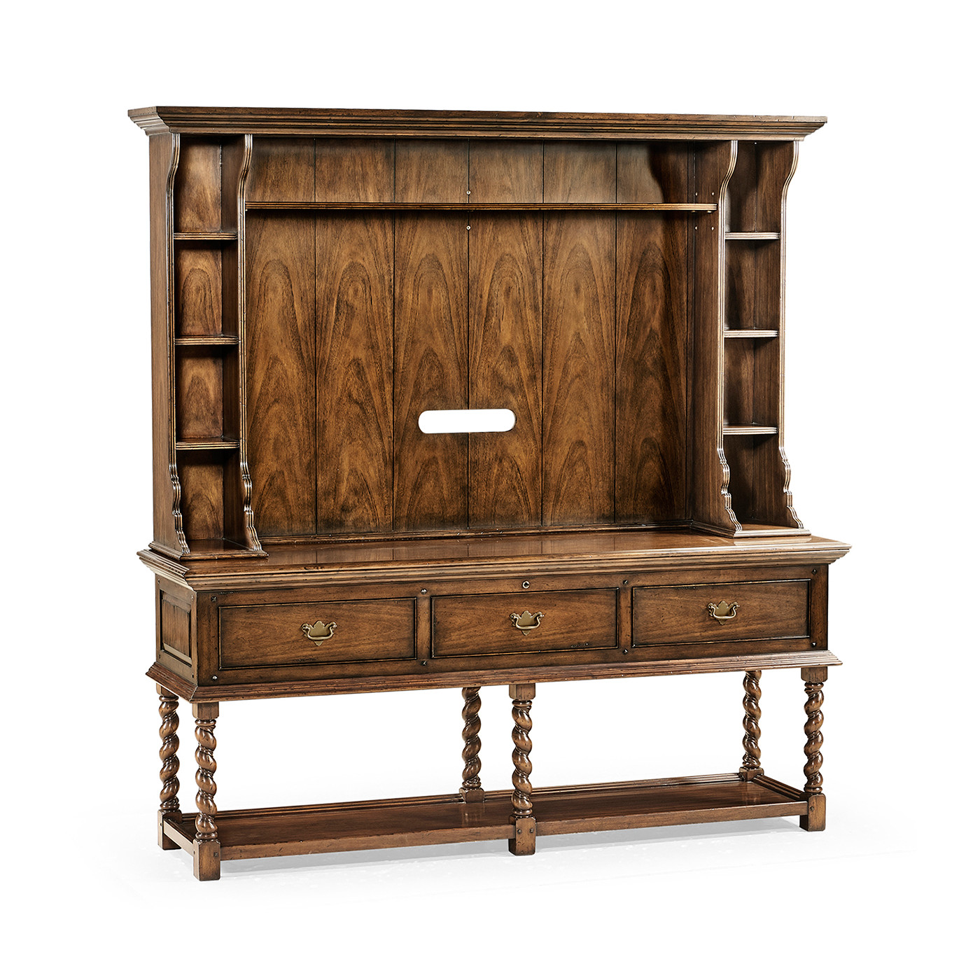 Dark Walnut Welsh Dresser Style TV Cabinet