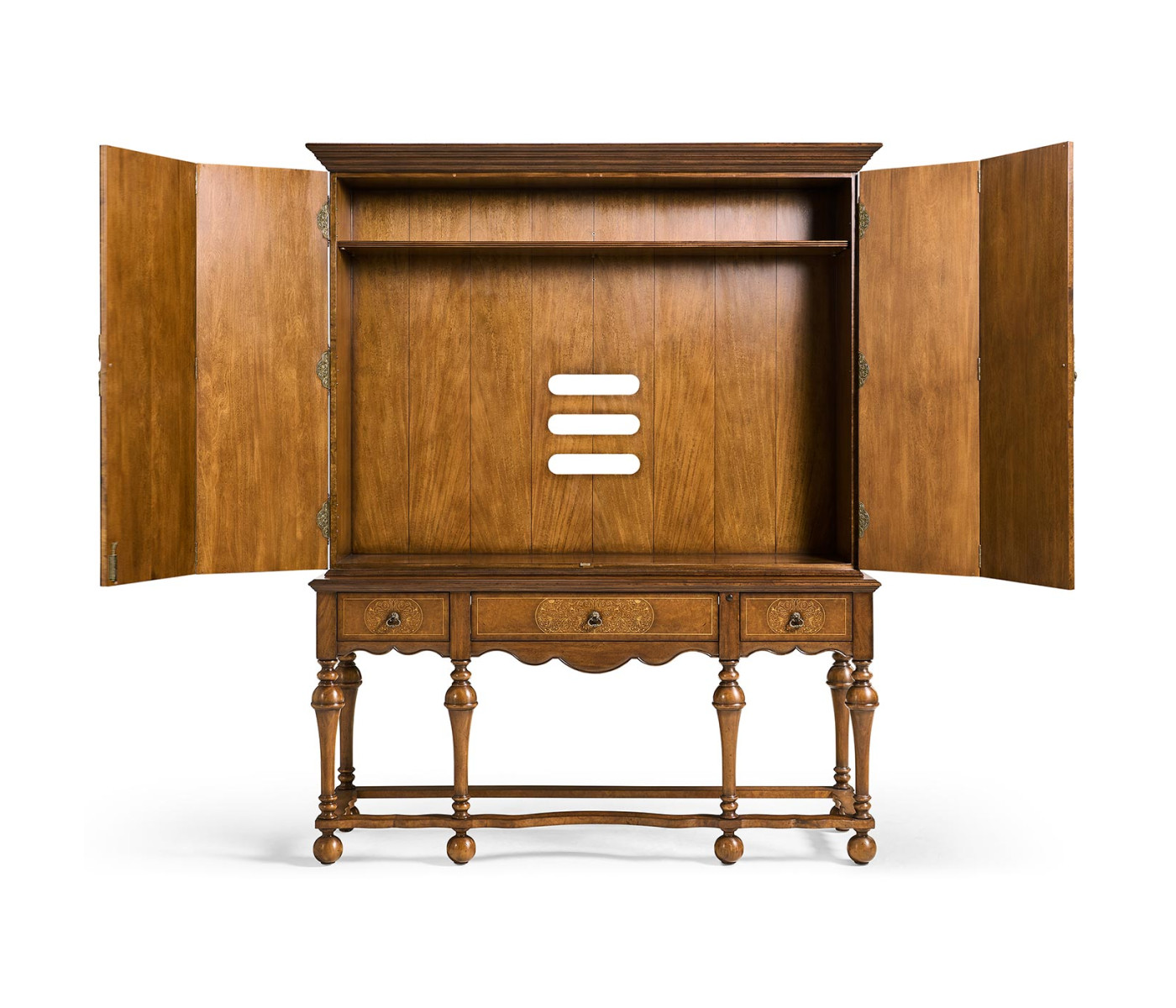 Burl Walnut & Seaweed TV Cabinet