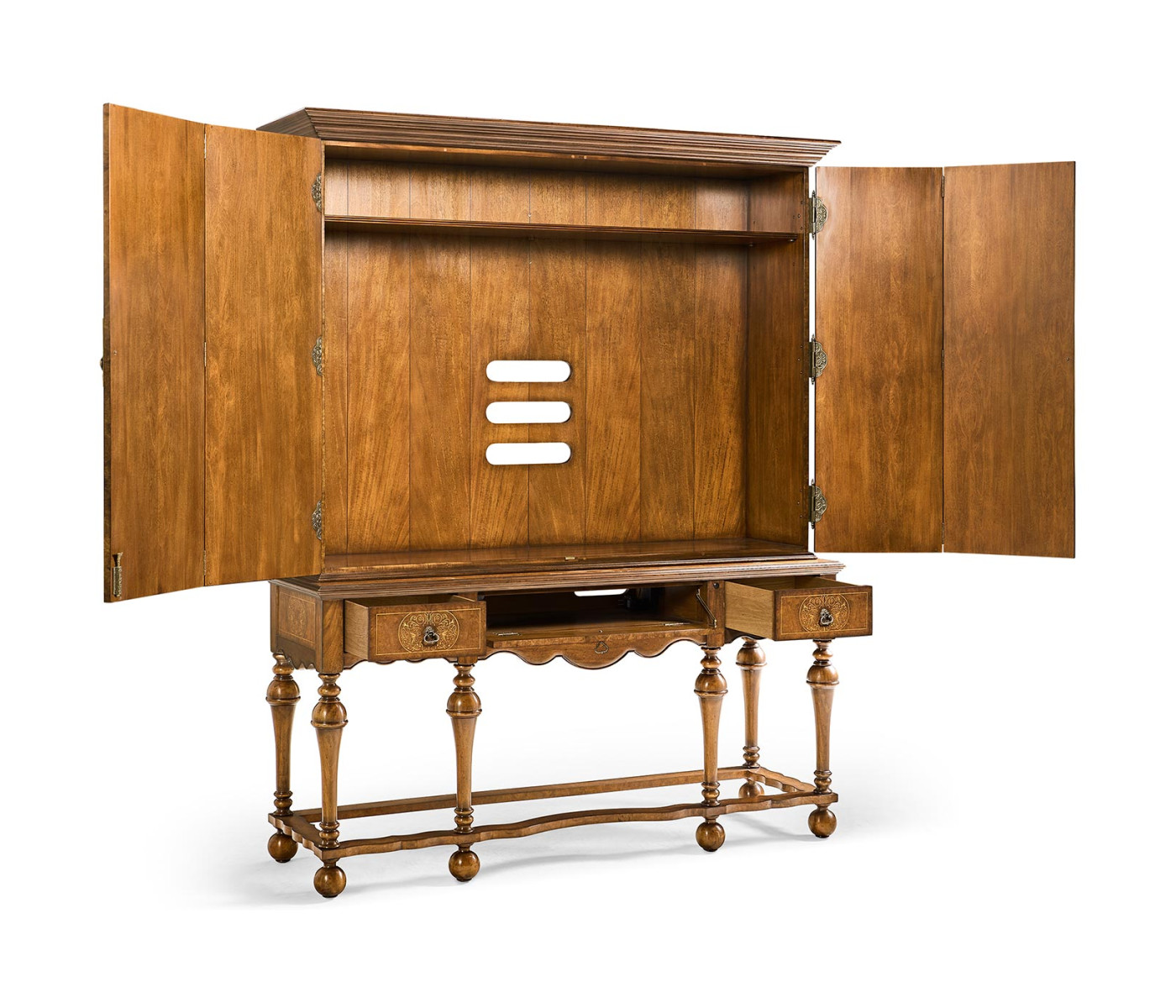 Burl Walnut & Seaweed TV Cabinet