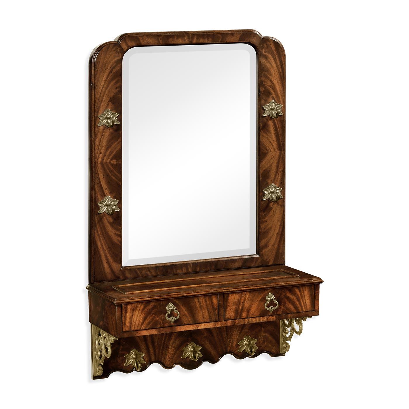 Victorian Style Crotch Mahogany Hall Mirror