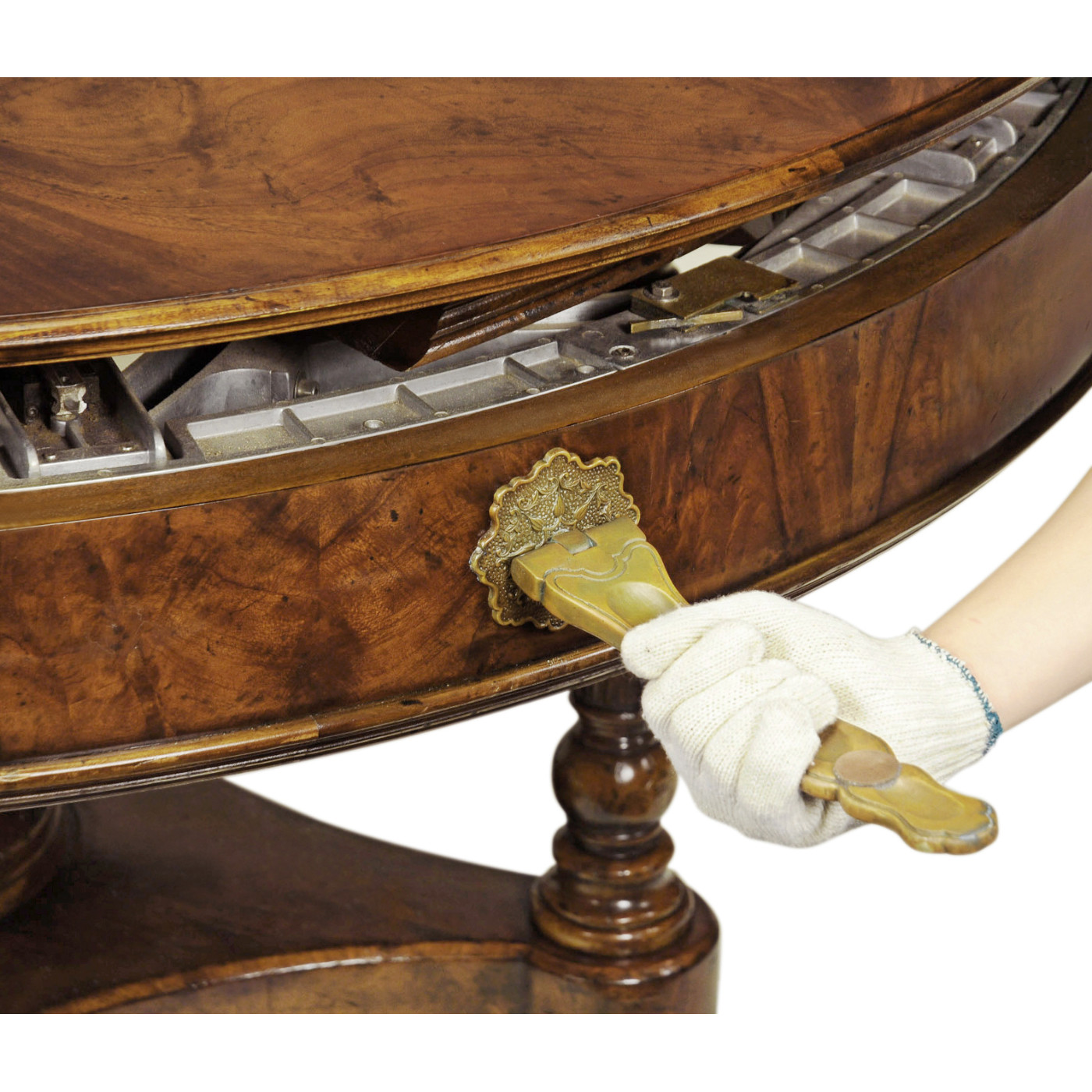 True Extending Crotch Walnut Dining Table 61