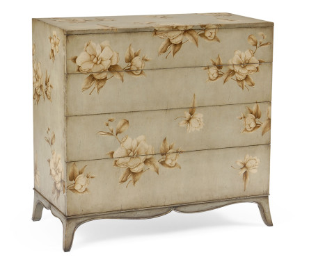 Large painted floral chest