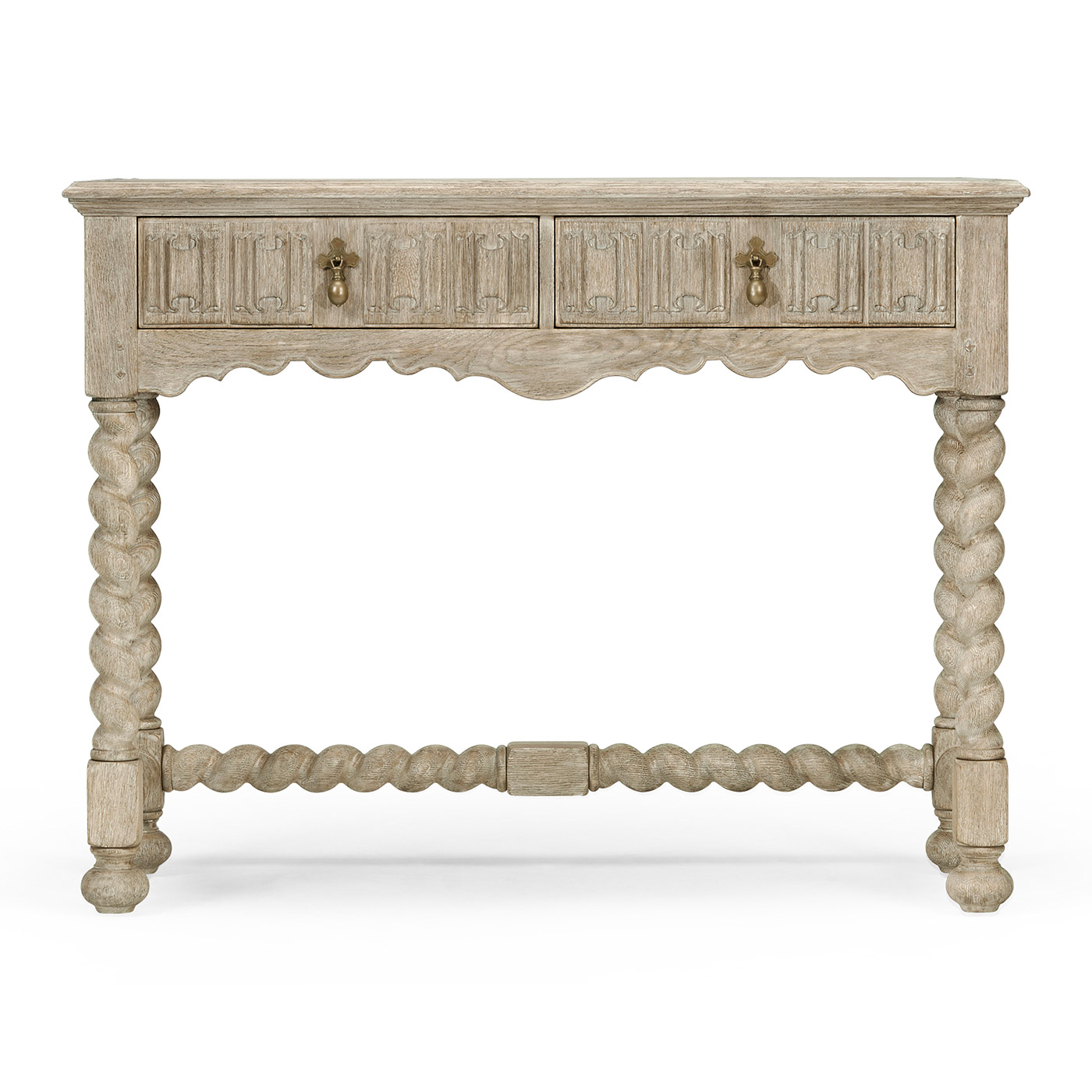 Linenfold Grey Oak Console