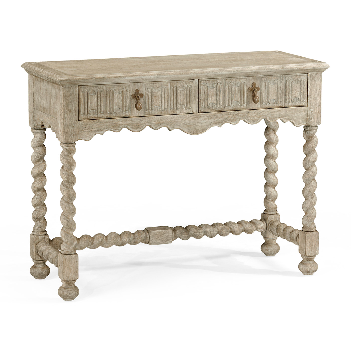 Linenfold Grey Oak Console