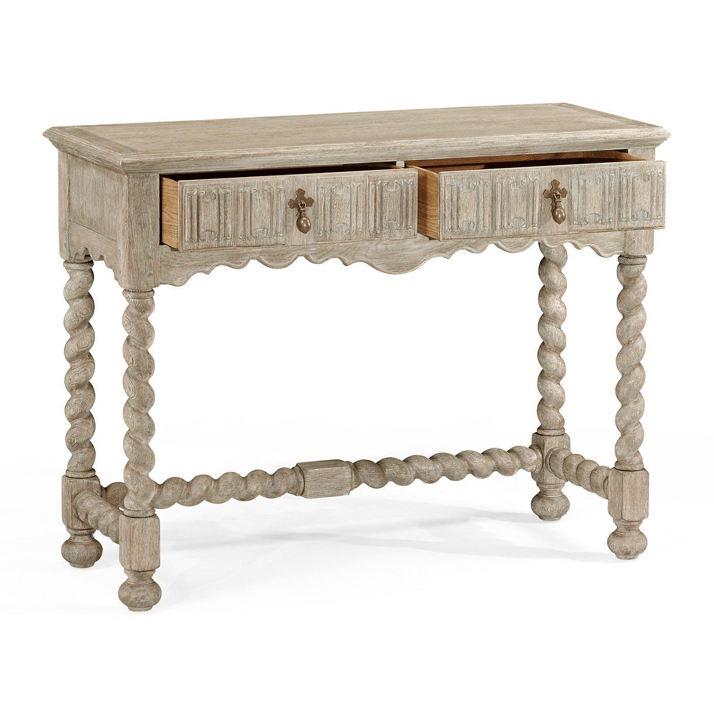 Linenfold Grey Oak Console