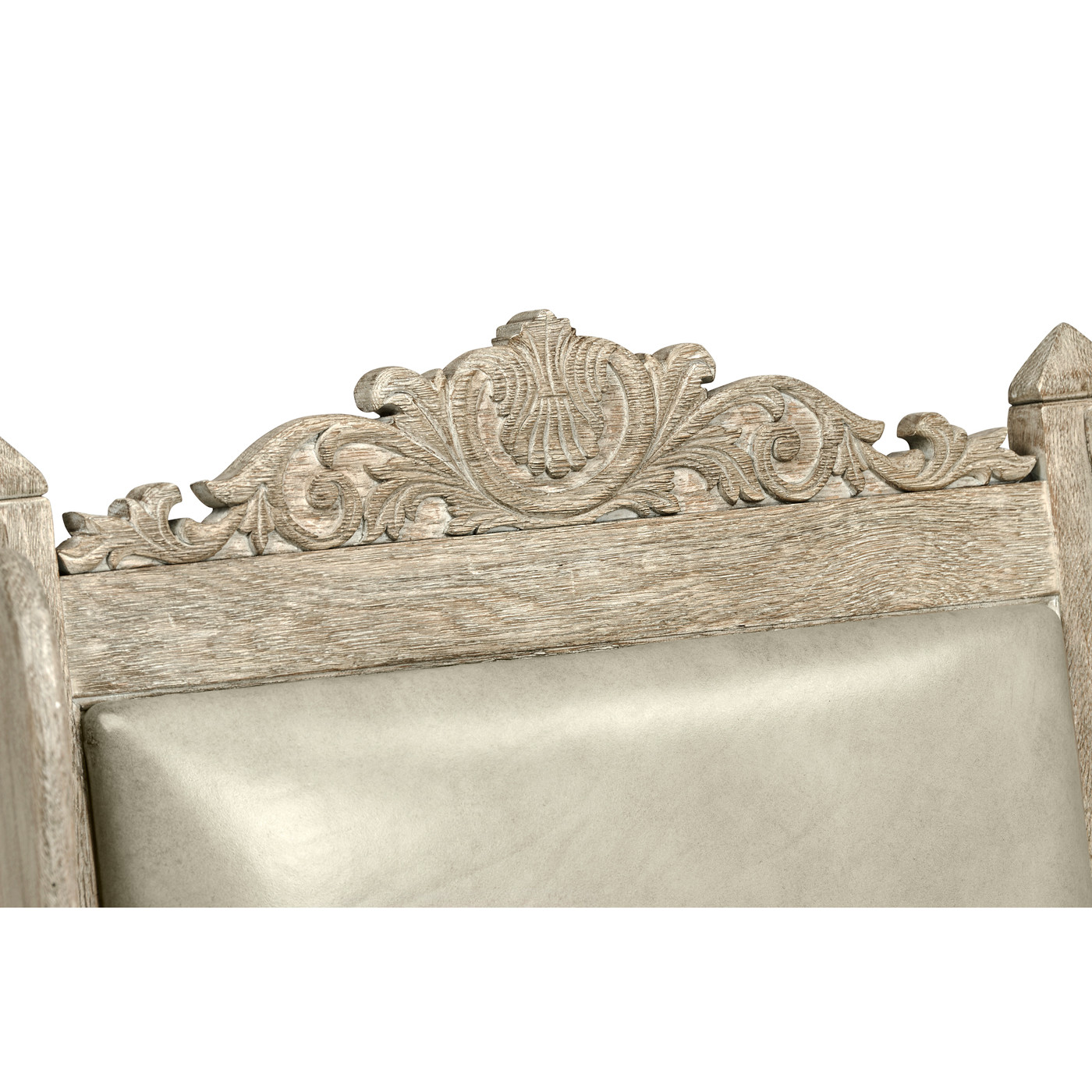 Jacobean Style Grey Oak Wing Chair