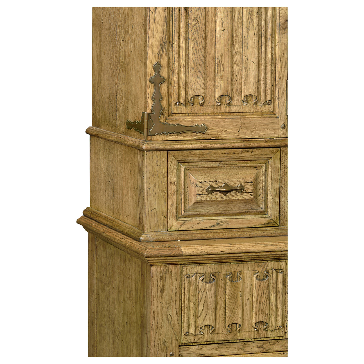 Linenfold Natural Oak TV Cabinet