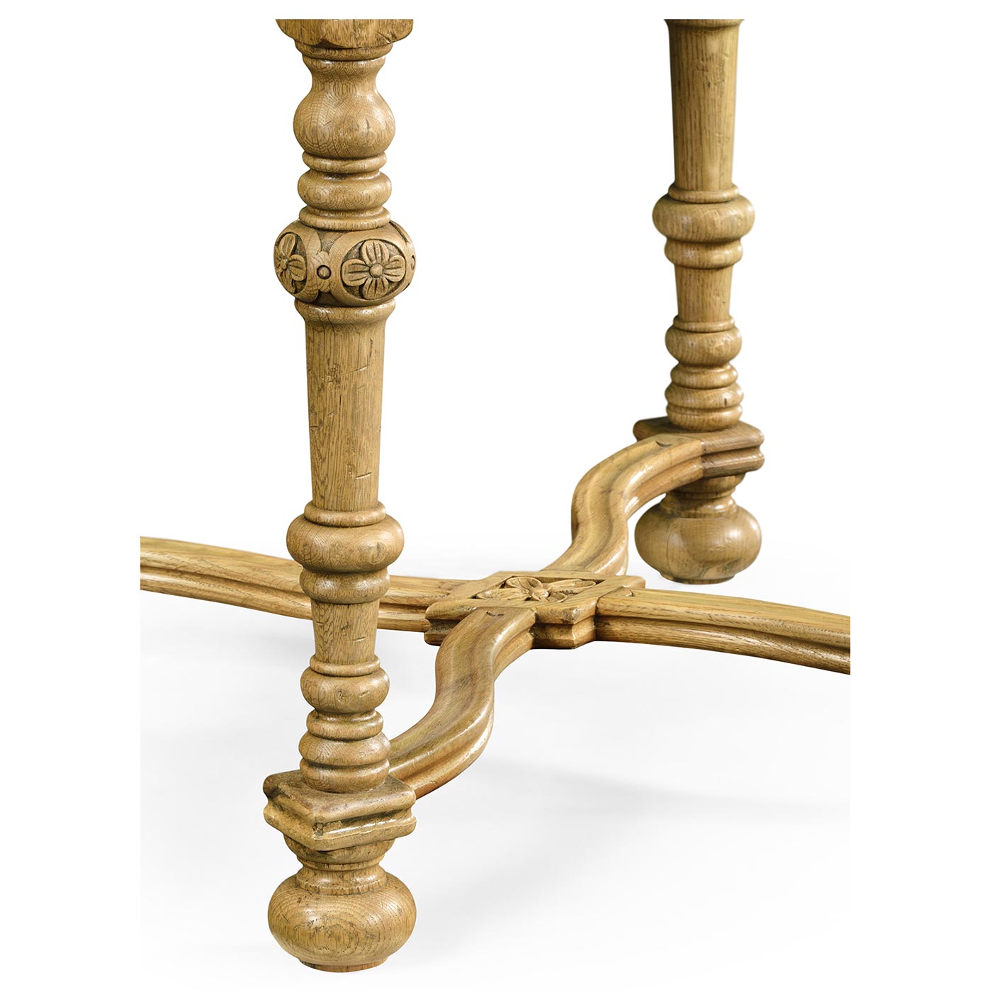 Chip Carved Natural Oak Square Side Table