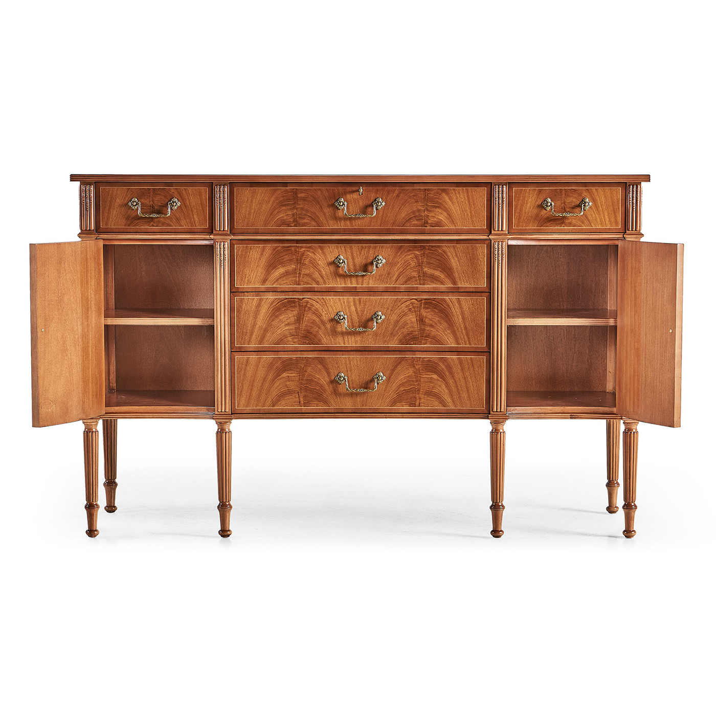 Mahogany Sideboard with Shallow Curved Doors
