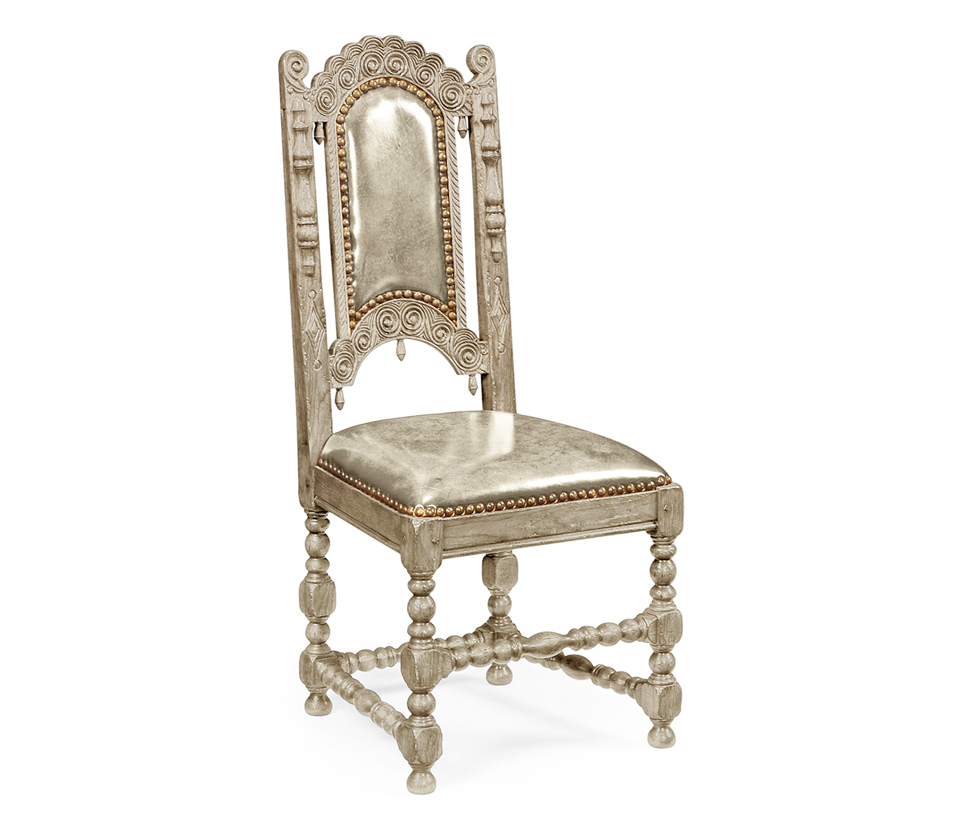 Elizabethan Style Grey Oak Side Chair