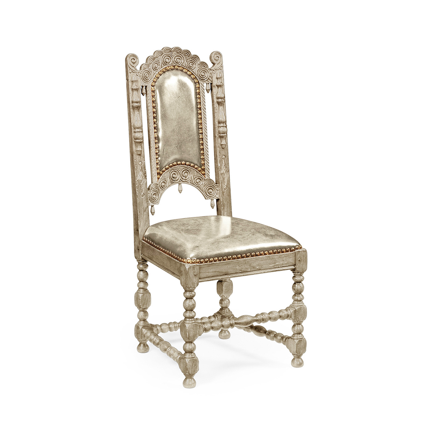 Elizabethan Style Grey Oak Side Chair