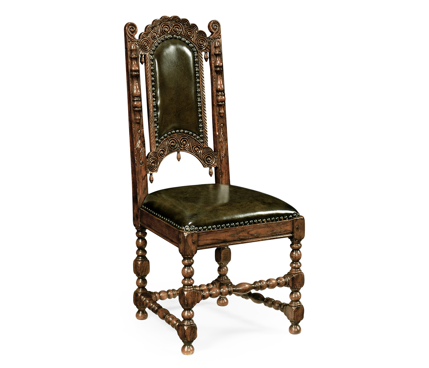 Elizabethan Style Dark Oak Side Chair