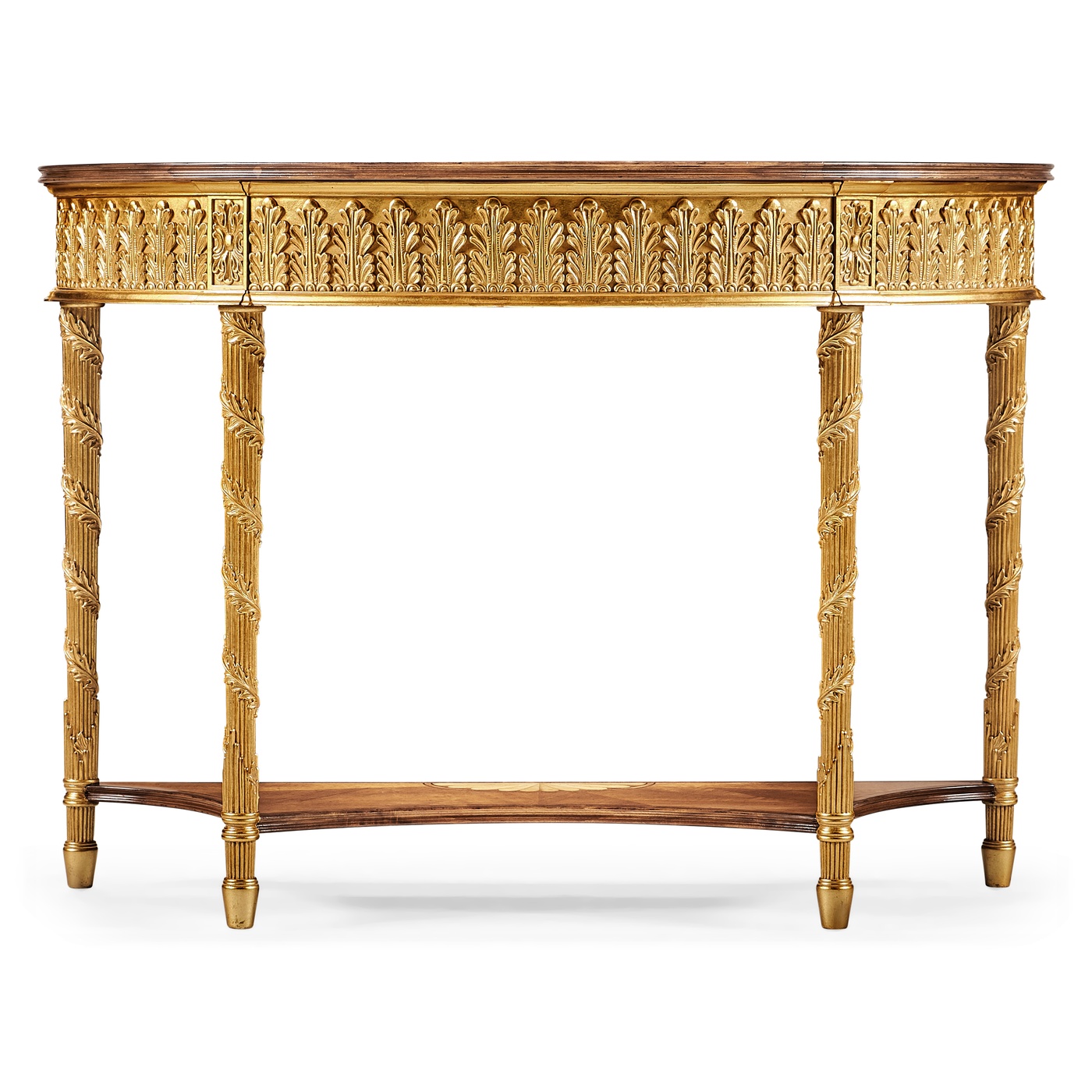 Small Gilded Console with Shelf
