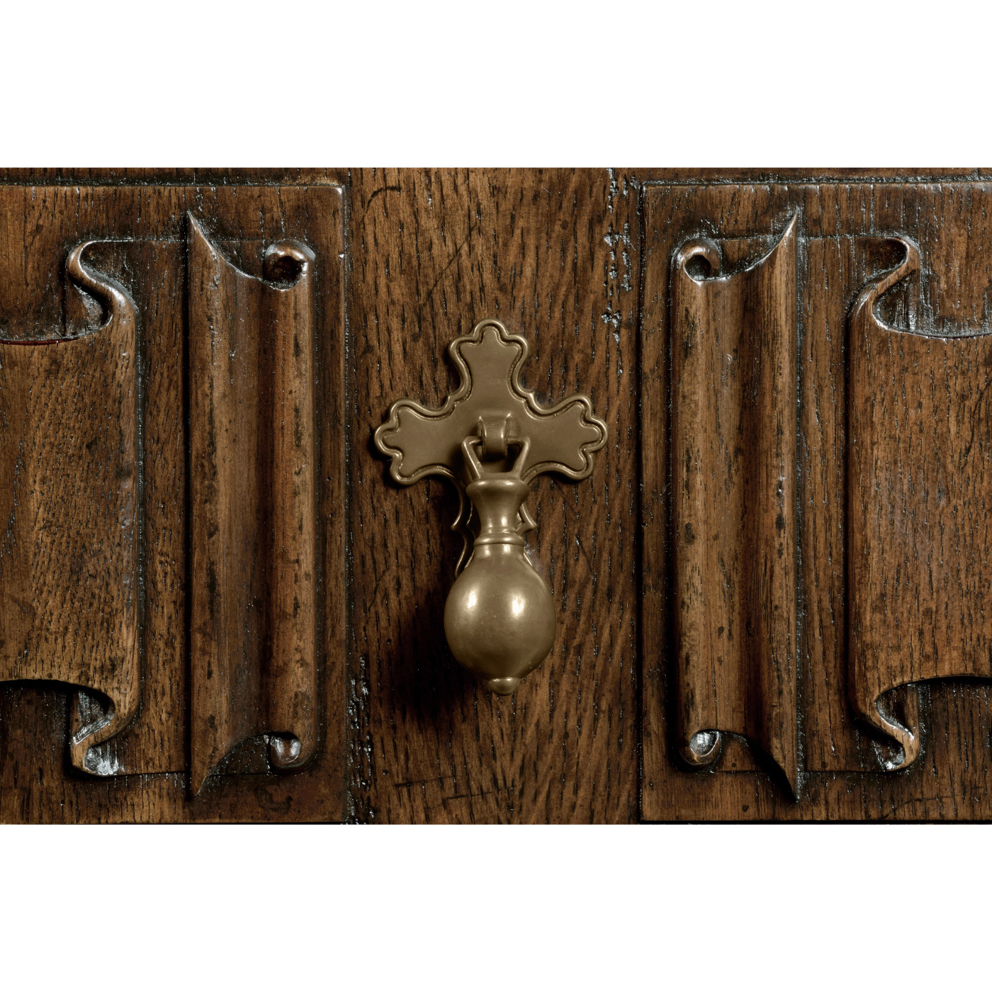 Linenfold Dark Oak TV Base