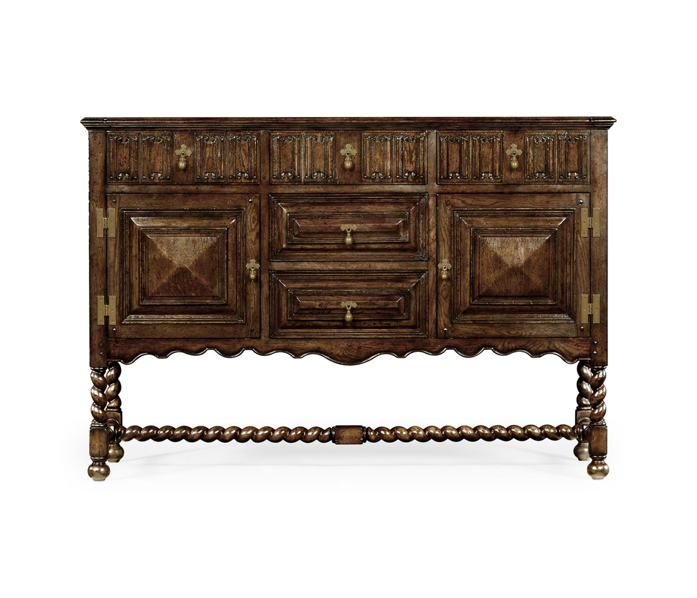 Linenfold Dark Oak Sideboard