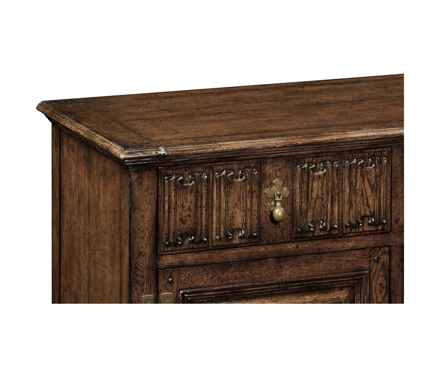 Linenfold Dark Oak Sideboard