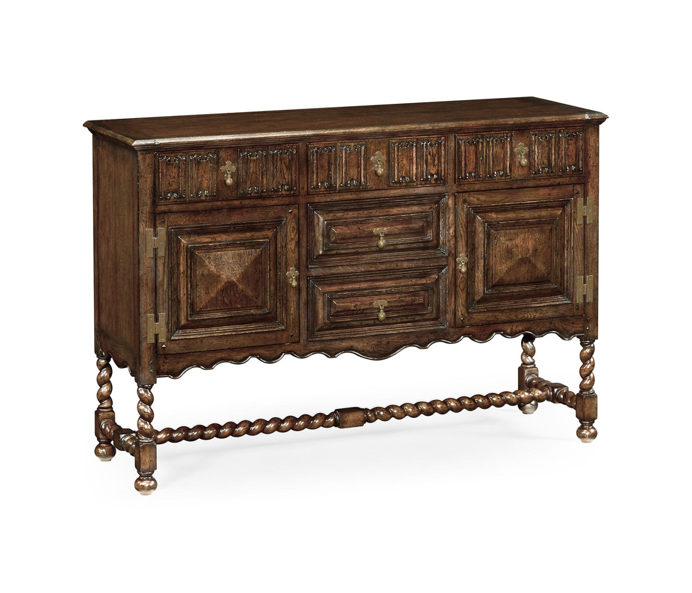 Linenfold Dark Oak Sideboard
